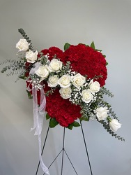 Red Heart with White Roses from Wyoming Florist in Cincinnati, OH