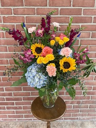 Bright and Colorful Funeral Vase from Wyoming Florist in Cincinnati, OH