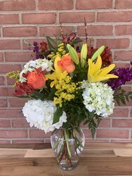Bright and Colorful Funeral Vase from Wyoming Florist in Cincinnati, OH