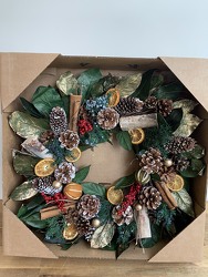 Dried Wreath Cinnamon Orange Pinecone from Wyoming Florist in Cincinnati, OH